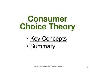 Consumer Choice Theory