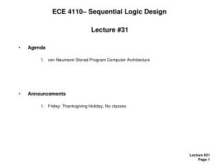 ECE 4110– Sequential Logic Design