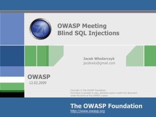 OWASP Meeting Blind SQL Injections