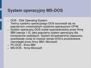 System operacyjny MS-DOS