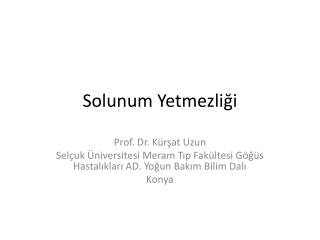 Solunum Yetmezliği