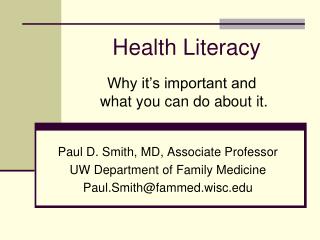 Health Literacy