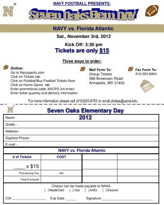 Mail Form To: Group Tickets 566 Brownson Road Annapolis, MD 21402
