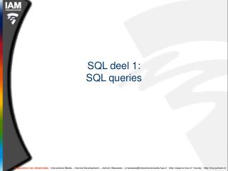 SQL deel 1: SQL queries