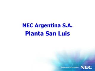 NEC Argentina S.A. Planta San Luis