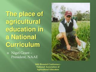 The place of agricultural education in a National Curriculum