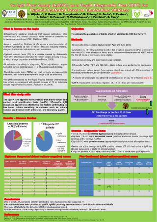 An IgM Flow Assay ( IgMFA ) as a Rapid Diagnostic Test (RDT) for