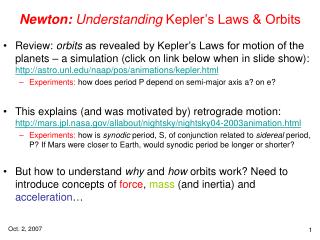 Newton: Understanding Kepler’s Laws &amp; Orbits