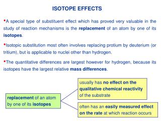 ISOTOPE EFFECTS