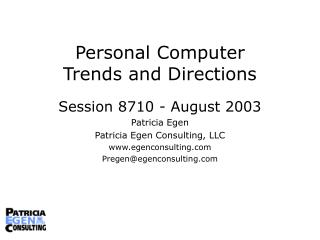 Personal Computer Trends and Directions