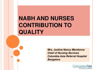 NABH AND NURSES CONTRIBUTION TO QUALITY