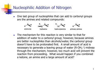 Nucleophilic Addition of Nitrogen