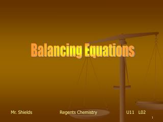 Balancing Equations