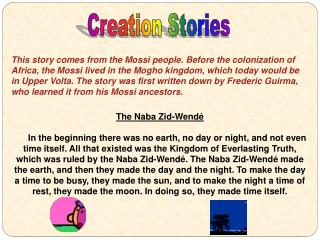 Creation Stories