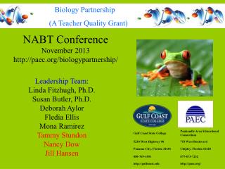 NABT Conference November 2013 paec/biologypartnership/