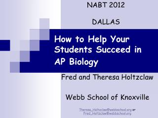 How to Help Your Students Succeed in AP Biology