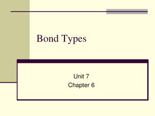 Bond Types