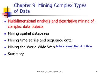 Chapter 9. Mining Complex Types of Data