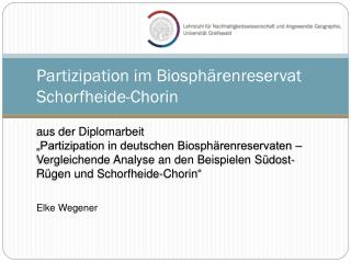 Partizipation im Biosphärenreservat Schorfheide-Chorin