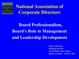 National Association of Corporate Directors