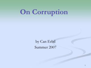 On Corruption