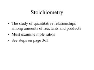 Stoichiometry