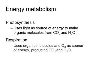 Energy metabolism