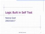 Logic Built in Self Test