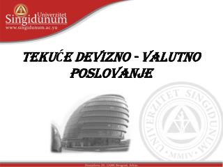 TEKUĆE DEVIZNO - VALUTNO POSLOVANJE