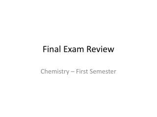 Final Exam Review