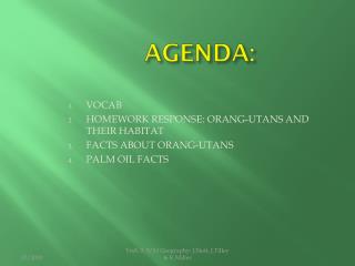 AGENDA: