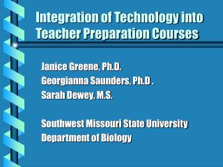 Integration of Technology into Teacher Preparation Courses