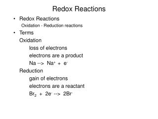 Redox Reactions