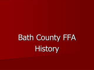 Bath County FFA History