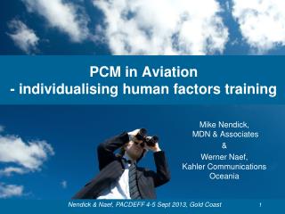 PCM in Aviation - individualising human factors training