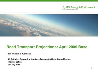 Road Transport Projections: April 2009 Base