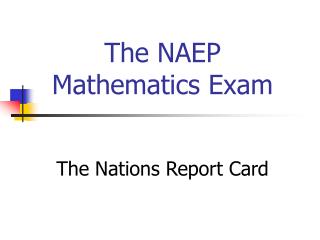 The NAEP Mathematics Exam