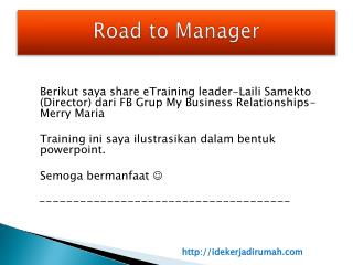 Road to Manager