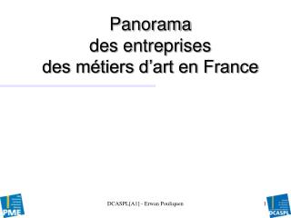 Panorama des entreprises des métiers d’art en France