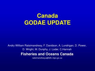 Canada GODAE UPDATE