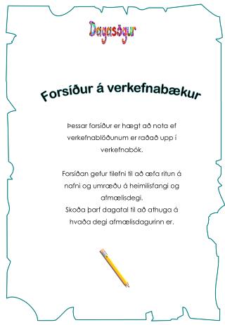 Forsíður á verkefnabækur