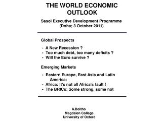 THE WORLD ECONOMIC