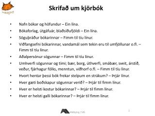 Skrifað um kjörbók