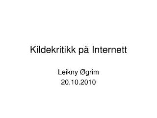 Kildekritikk på Internett