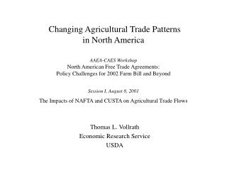 Thomas L. Vollrath Economic Research Service USDA