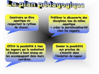 Le plan pédagogique