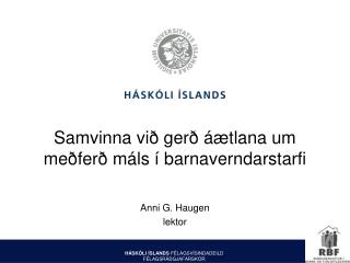 Samvinna við gerð áætlana um meðferð máls í barnaverndarstarfi