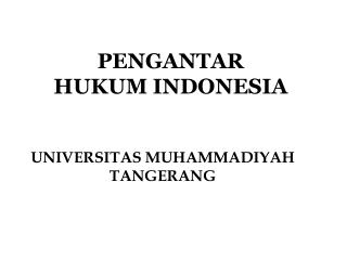 PENGANTAR HUKUM INDONESIA