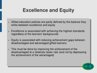 Excellence and Equity