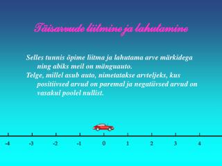 Täisarvude liitmine ja lahutamine